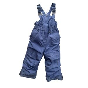 Lands End Squall Kids Navy Blue Insulated Snow Bib Overalls Grow A Longs Size 3